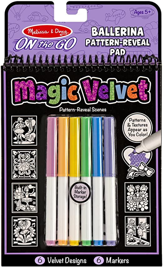 Melissa & Doug On the Go Magic Velvet Pattern Reveal Activity Kit, Ballerina